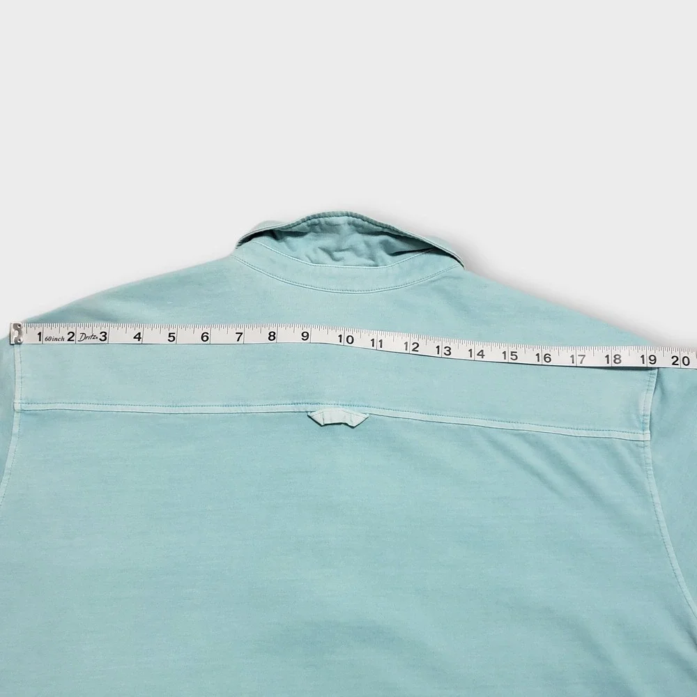 Tommy Bahama Relax Mens Pima‎ Cotton Short Sleeve Polo Shirt Pocket Pool Blue XL